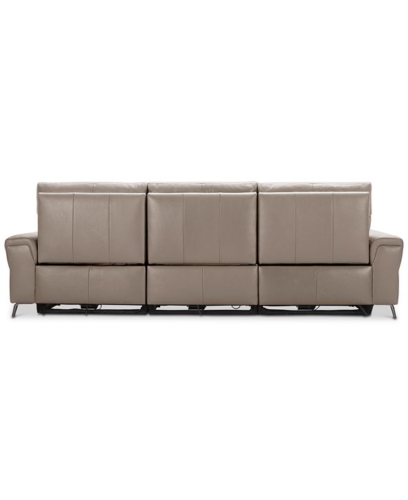 Furniture CLOSEOUT! Raymere 3Pc. Leather Sectional Sofa With 3 Power