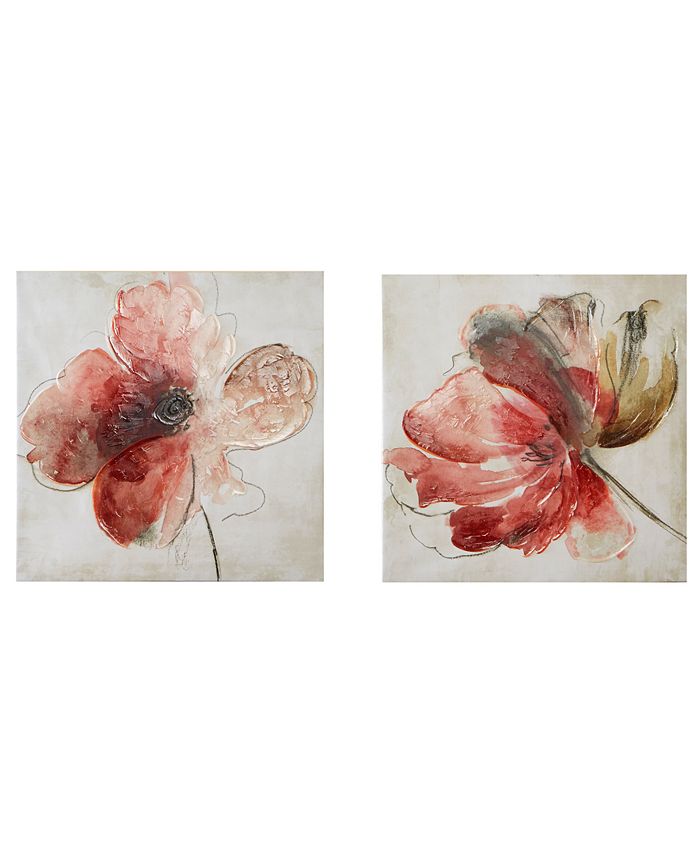 Madison Park 'Lovely Blooms' 24" x 24" HandEmbellished 2Pc. Canvas Wall Art Set Macy's