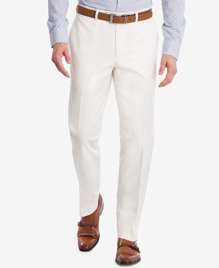 Bar III Men's Slim-Fit Stretch White Solid Suit Pants, Created for Macy ...