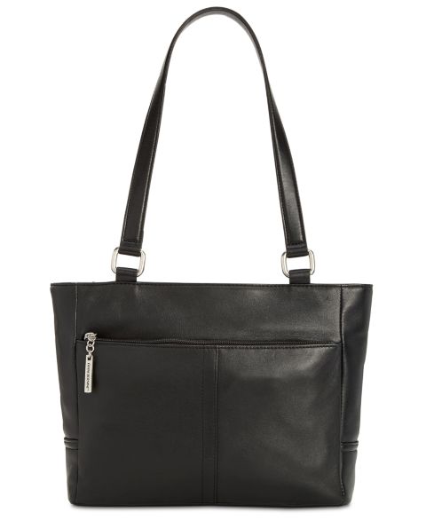 Женская сумка Giani Bernini Nappa Classic Leather Tote, цвет: Чёрный / Серебряный