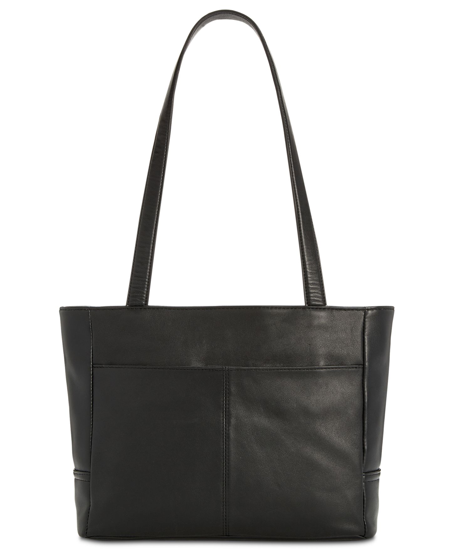 Женская сумка Giani Bernini Nappa Classic Leather Tote, цвет: Чёрный / Серебряный — фото 5