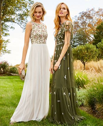 Adrianna papell petite 2025 floral beaded gown