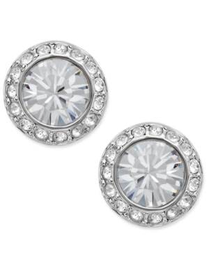 Swarovski Earrings, Silver-Tone Crystal Circle Stud