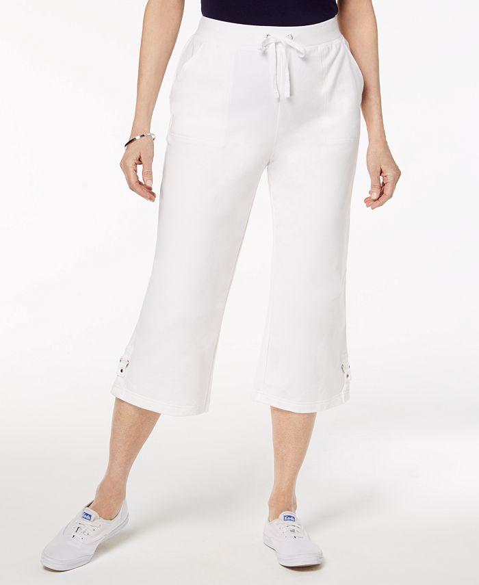 Karen Scott Petite French Terry Capri Pull-On Pants, Created for Macy's -  Macy's