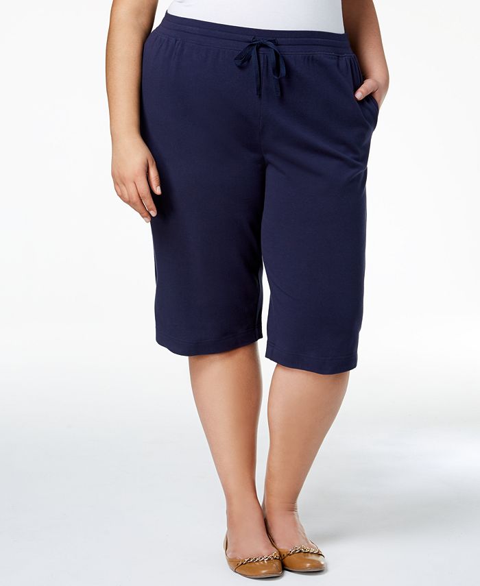 karen scott cotton capri pants