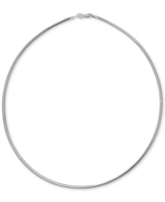 Lightweight 17" Reversible Omega 14k Gold over Sterling Silver and Sterling Silver Necklace