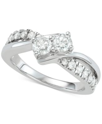 two diamond engagement ring