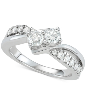 Two Souls, One Love Diamond Two-stone Diamond Engagement Ring (1 Ct. T.w.) In 14k White Gold