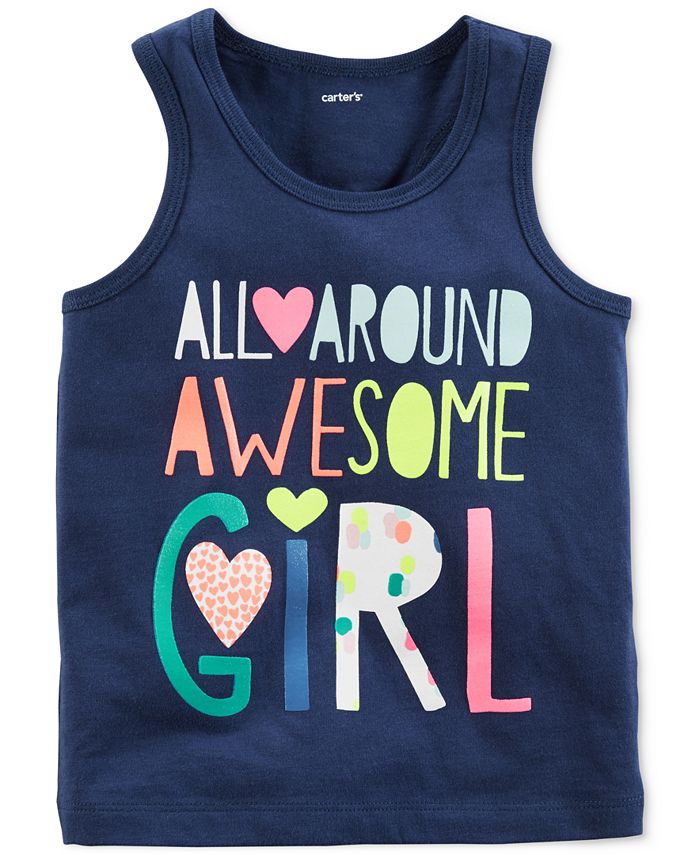 Carter's Printed Cotton Tank Top, Little & Big Girls & Reviews Shirts