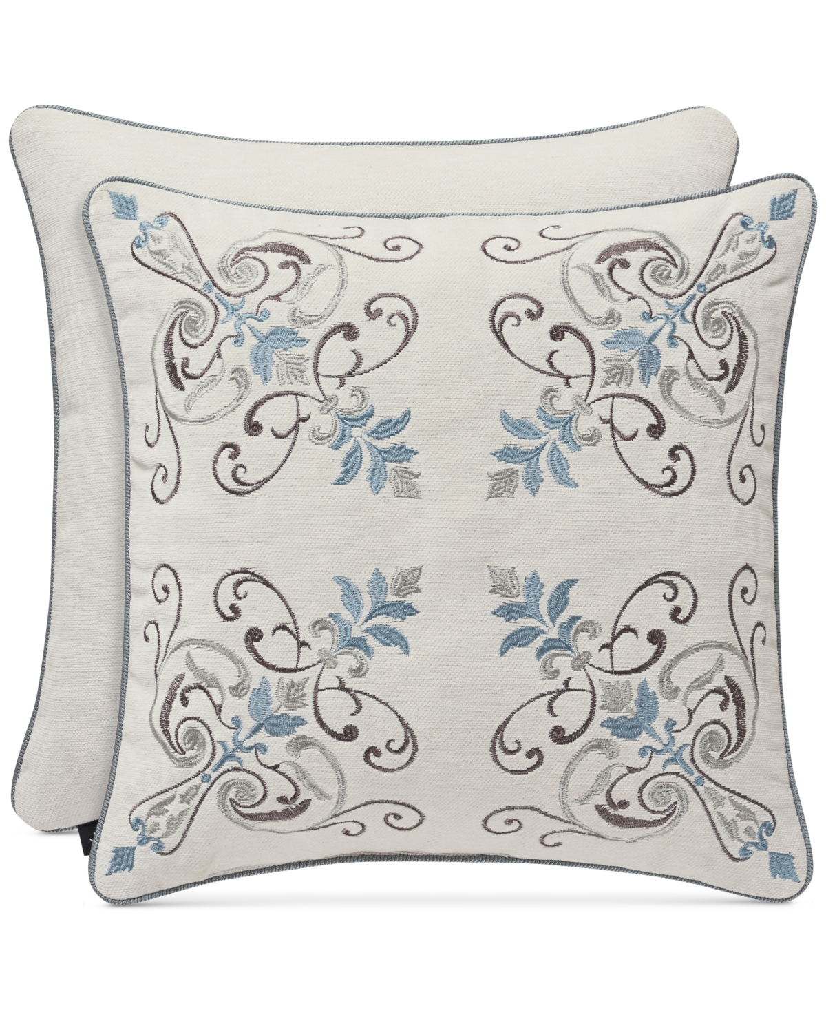 J Queen New York Giovani Embroidered Decorative Pillow, 18" X 18" In Spa