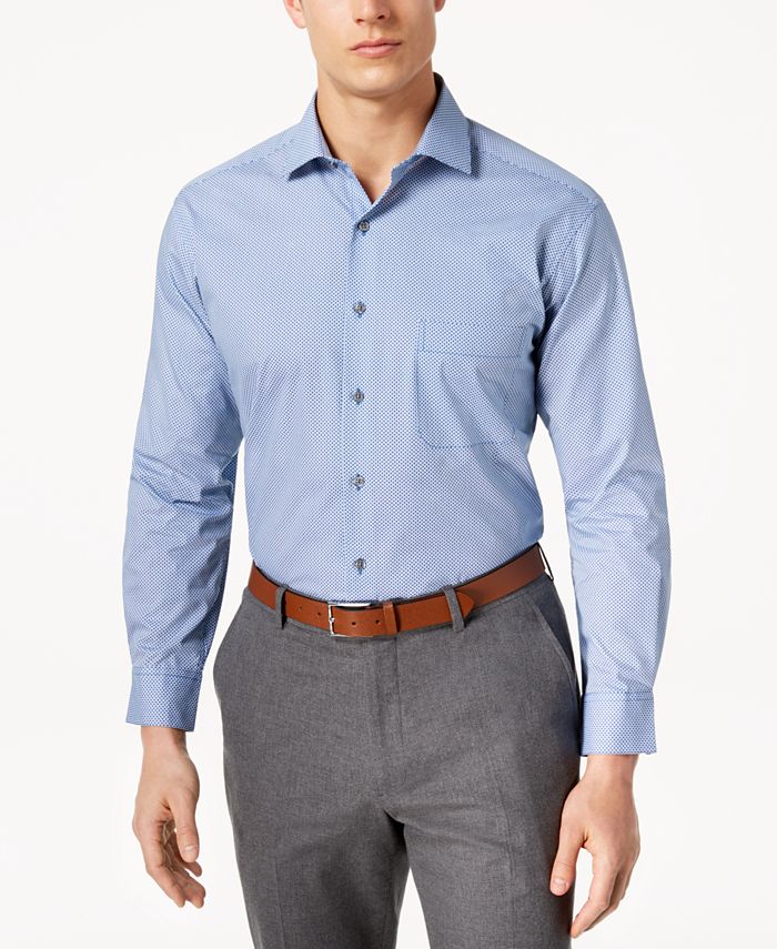 Alfani Men's Classic/Regular Fit Double Dot Print Dress Shirt, Created ...