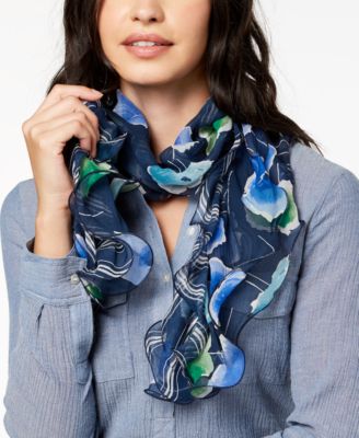 Lauren Ralph Lauren Loreta Silk Crinkle Chiffon Scarf Macy's