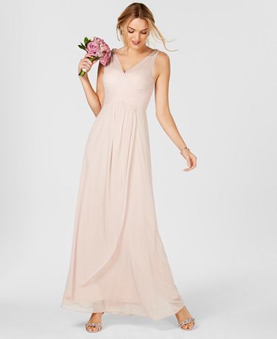 adrianna papell ruched gown