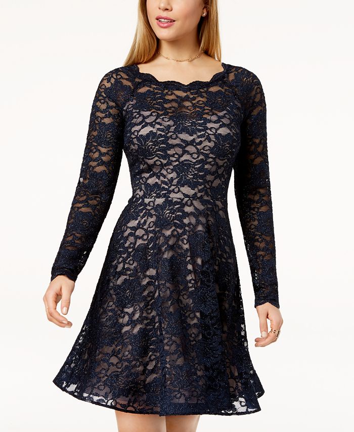 Sequin hearts fit clearance and flare dress