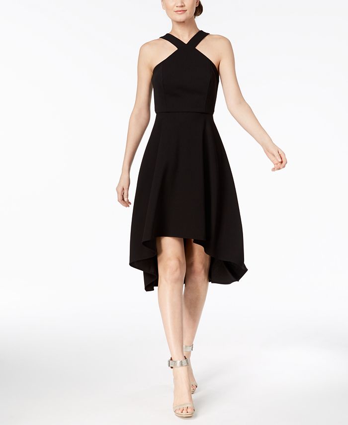 Calvin Klein Halter Fit & Flare Dress - Macy's