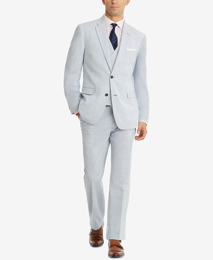 Tommy Hilfiger CLOSEOUT! Modern-Fit Stretch Stripe Seersucker Suit Separates - Macy's
