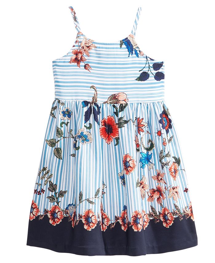 Bonnie Jean Striped Floral-Print Dress, Little Girls - Macy's