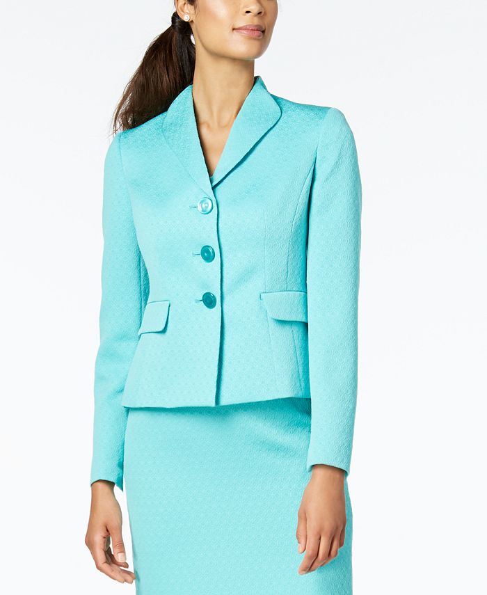 Le Suit Jacquard Three Button Skirt Suit Macys 