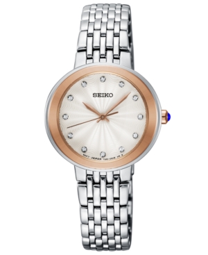 image of Seiko Women-s Crystal Stainless Steel Bracelet Watch 28.5mm, Created for Macy-s