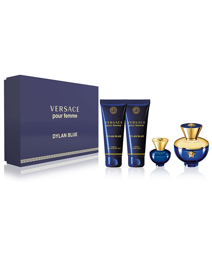 Versace Set of Womens Versace Pour Femme Dylan Blue by Versace EDP Spray 3.4 oz and A Jimmy Choo Illicit Mini EDP .15 oz