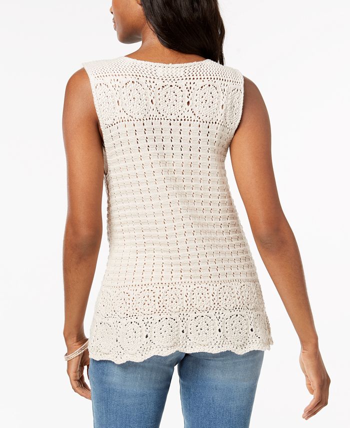 Style & Co Petite Crocheted Tank Top, Created for Macy's - Macy's