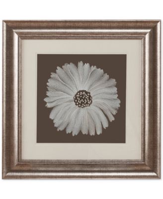JLA Home - Harbor House Bloom Decorative Embroidered Flower 23" x 23" Framed Wall Art