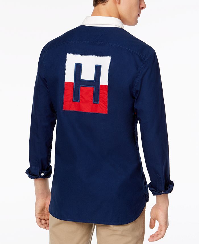 Tommy Hilfiger Men's Big & Tall Andrew Pieced CustomFit Oxford Shirt Macy's