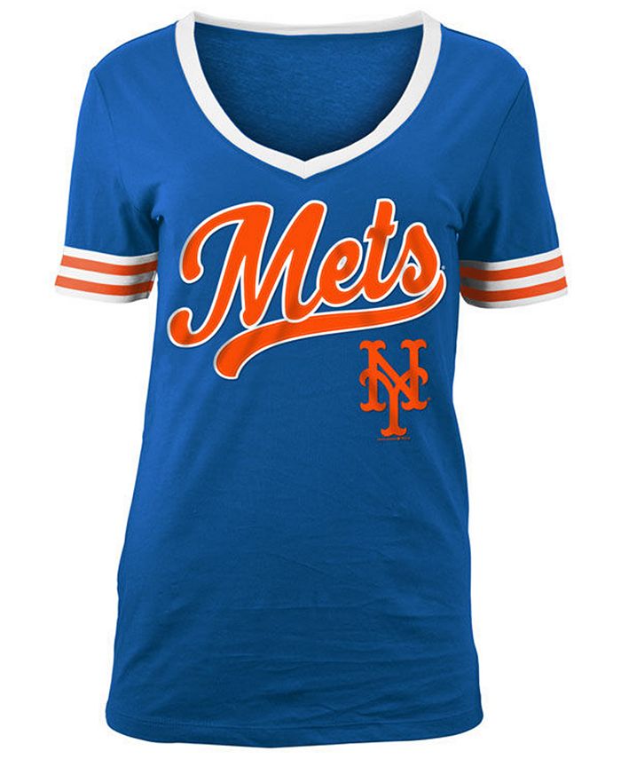 5th & Ocean Women's New York Mets Retro V-Neck T-Shirt - Macy's