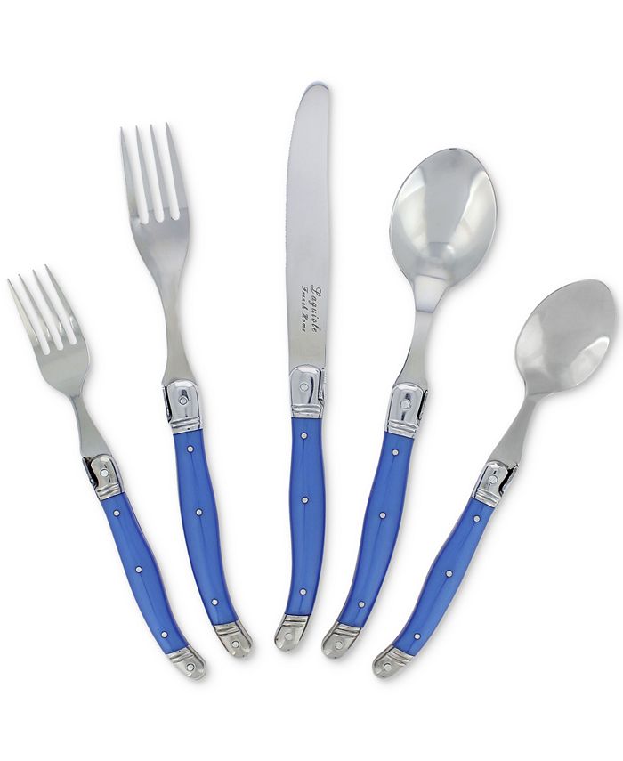 French Home - Laguiole 20-Piece French Blue Flatware Set, Service for 4