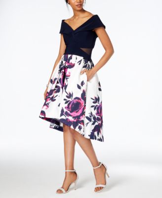 macy's xscape off the shoulder dress