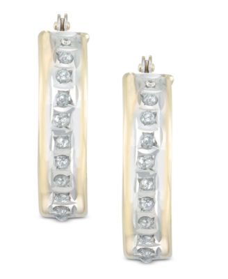 diamond fascination hoop earrings macy's