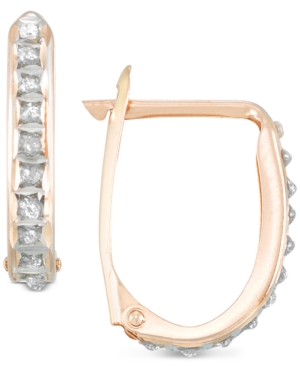 image of Diamond Fascination Diamond Accent Oval Hoop Earrings