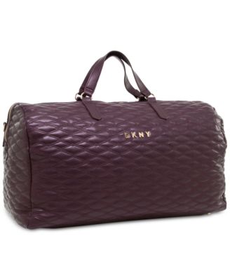 dkny quilted barrel duffle large