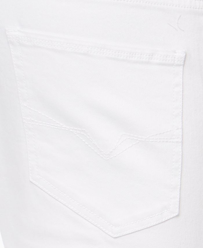 GUESS Men's Skinny-Fit Stretch White Destroyed Moto Jeans - Macy's