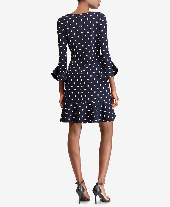 Lauren Ralph Lauren Polka-Dot Crepe Dress, Regular & Petite Sizes - Macy's