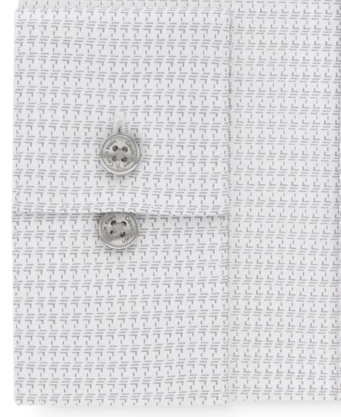 Calvin Klein Men's X Men's Extra-Slim Fit Thermal Stretch Performance Printed Dress Shirt Blue Size 15x32-35 main image 1