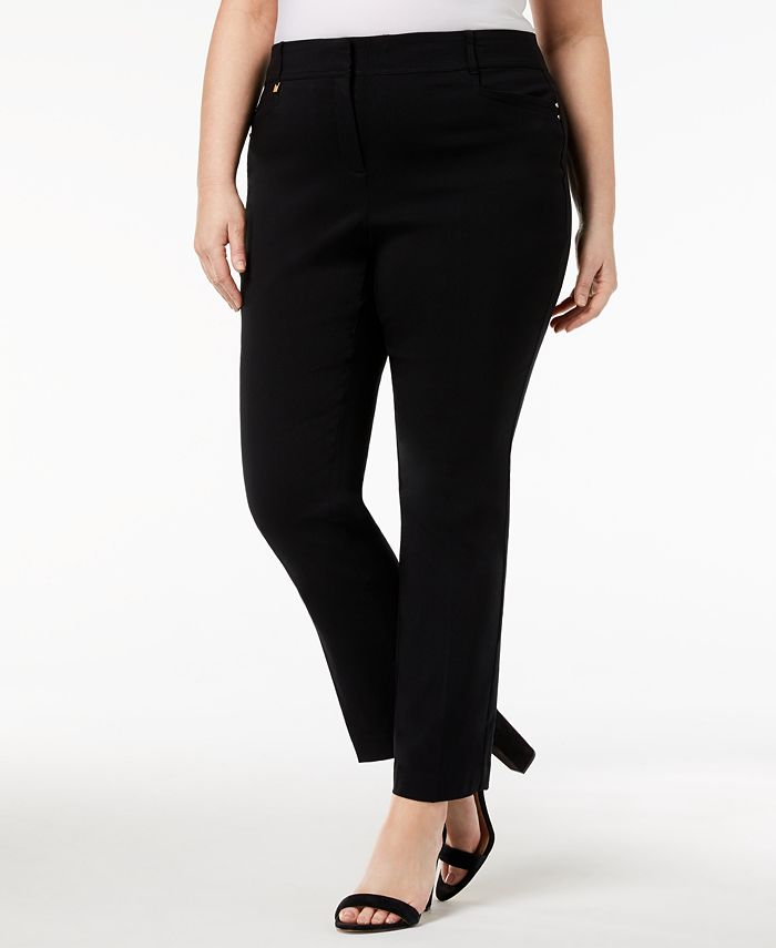 JM Collection Plus & Petite Plus Size Tummy Control Curvy-Fit Pants,  Created for Macy's & Reviews - Pants & Capris - Plus Sizes - Macy's