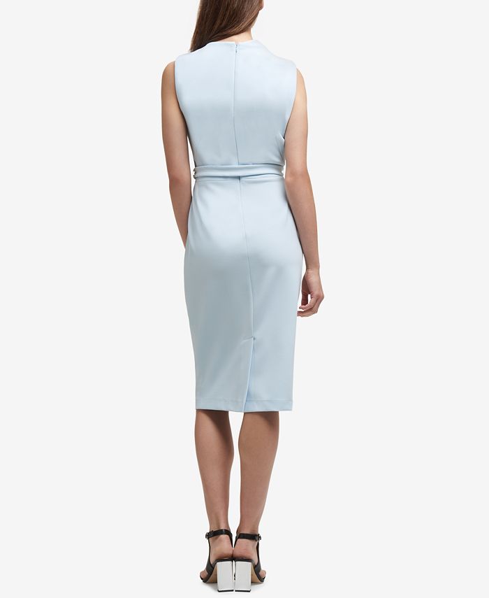 DKNY Belted Pleated-Shoulder Dress, Created for Macy's & Reviews ...