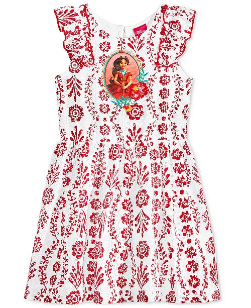 Disney Princess Elena Of Avalor Floral Print Lace Dress Little