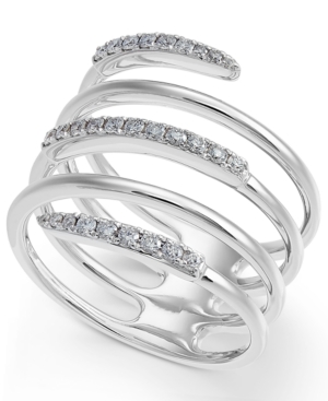 image of Diamond Coil Statement Ring (1/3 ct. t.w.) in 14k White Gold