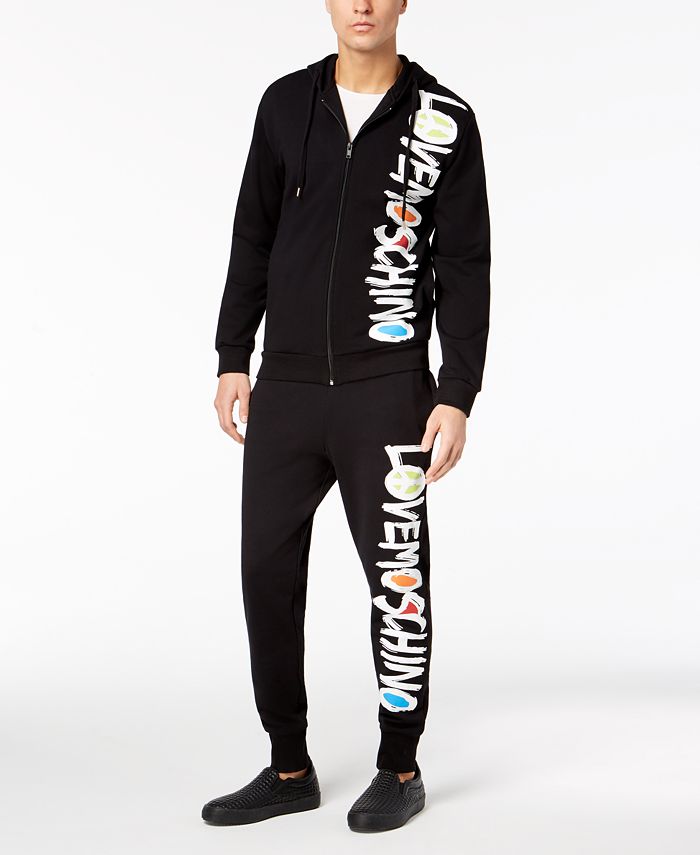 Moschino zip hoodie mens clearance