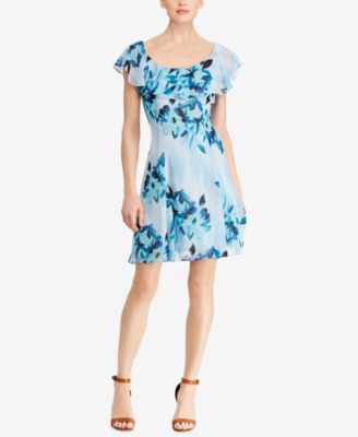 Robe American Living Taille 6 – Imprimé Floral Bleu, Sans Manches, Longueur Longue, Neuf Avec étiquettes