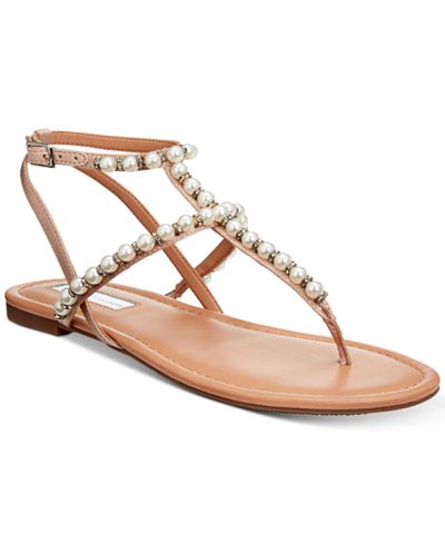 macys white flat sandals