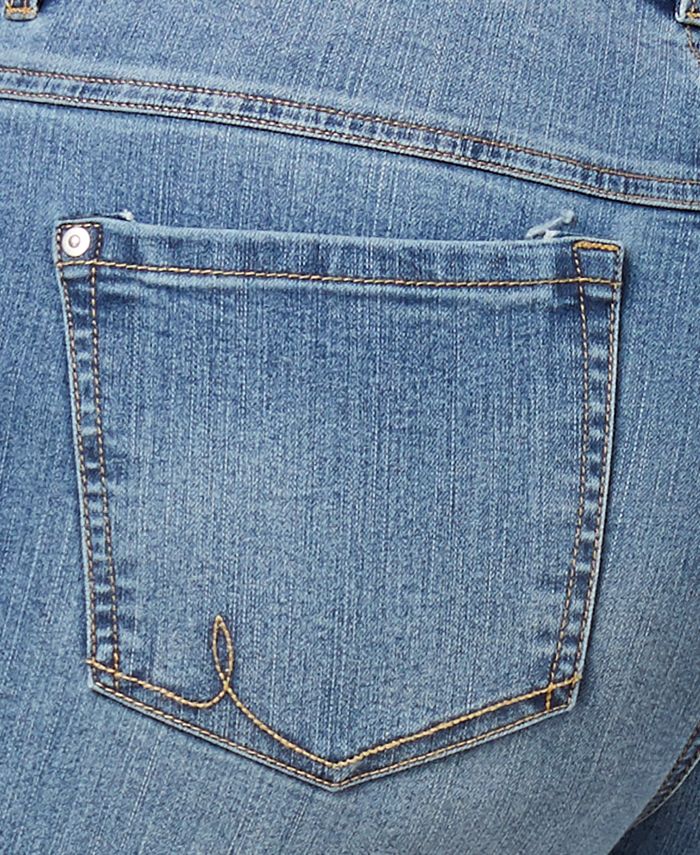 INC International Concepts I.N.C. Plus Size Fringe-Hem Cropped Jeans ...