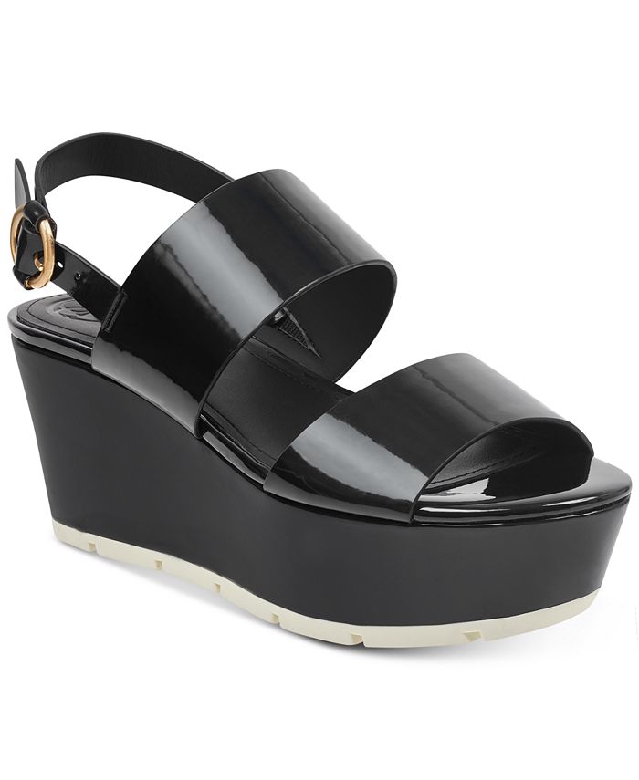 GUESS Kaelan Metallic Flatform Sandals & Reviews - Sandals - Shoes - Macy's