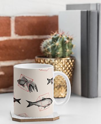 Deny Designs - Florent Bodart Fishes In Geometrics Coffee Mug