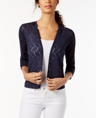 Charter Club - Cropped 3/4-Sleeve Cardigan