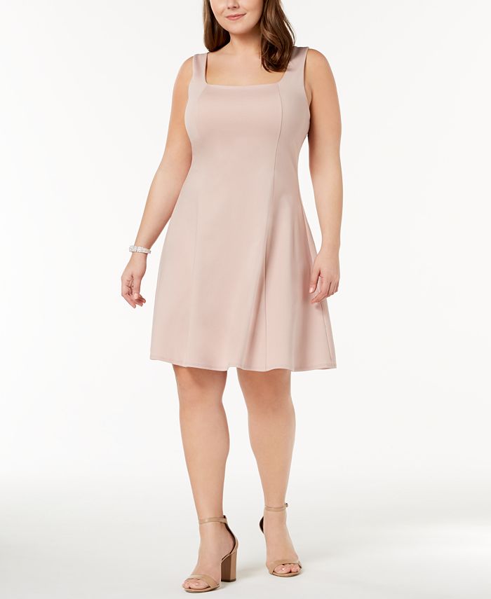 Soprano Trendy Plus Size SquareNeck Fit & Flare Dress Macy's