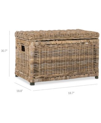 JONATHAN Y Elijah 30'' Wicker Storage Trunk