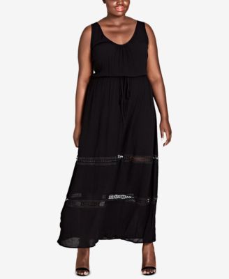 CITY CHIC - Trendy Plus Size Drawstring-Waist Maxi Dress